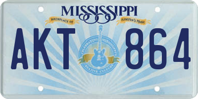 MS license plate AKT864