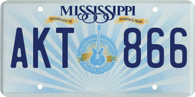 MS license plate AKT866