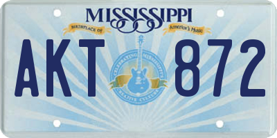 MS license plate AKT872