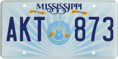 MS license plate AKT873
