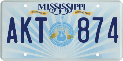 MS license plate AKT874