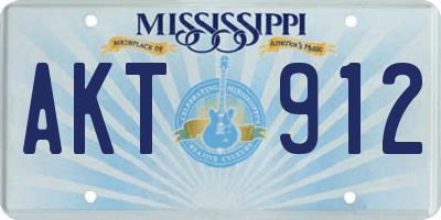 MS license plate AKT912