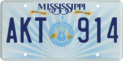MS license plate AKT914