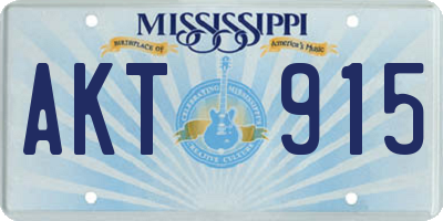 MS license plate AKT915