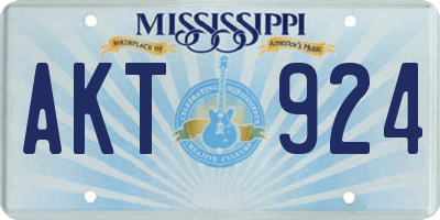 MS license plate AKT924