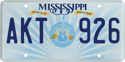 MS license plate AKT926
