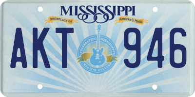 MS license plate AKT946