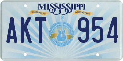 MS license plate AKT954