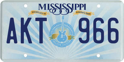 MS license plate AKT966