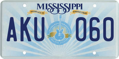MS license plate AKU060