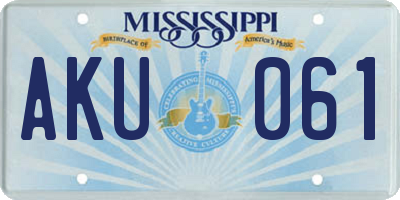 MS license plate AKU061