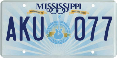 MS license plate AKU077