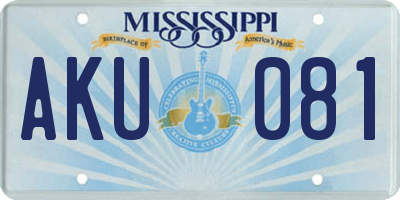MS license plate AKU081
