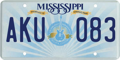 MS license plate AKU083