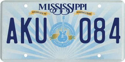 MS license plate AKU084