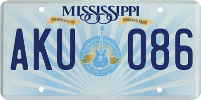 MS license plate AKU086