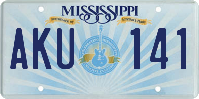 MS license plate AKU141