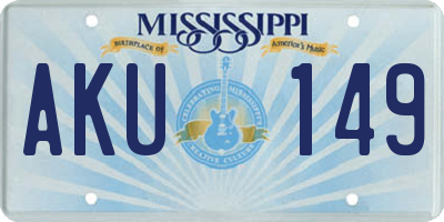 MS license plate AKU149