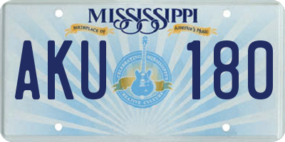 MS license plate AKU180