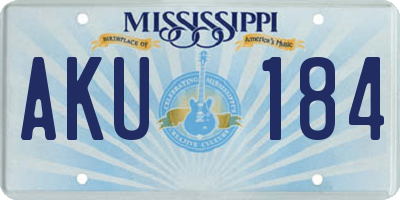 MS license plate AKU184