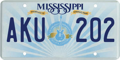 MS license plate AKU202