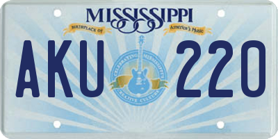 MS license plate AKU220
