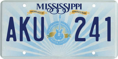 MS license plate AKU241