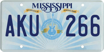 MS license plate AKU266