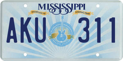 MS license plate AKU311