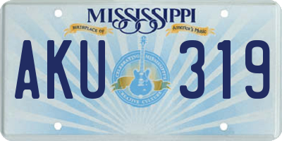 MS license plate AKU319