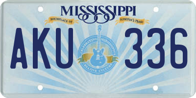 MS license plate AKU336