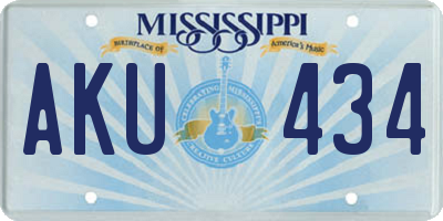 MS license plate AKU434