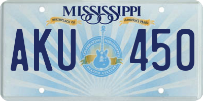 MS license plate AKU450
