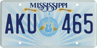 MS license plate AKU465