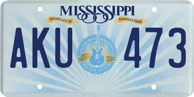 MS license plate AKU473