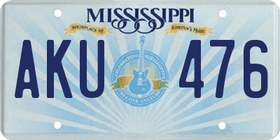 MS license plate AKU476