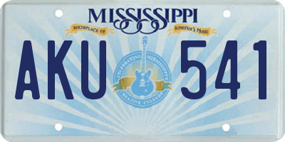 MS license plate AKU541