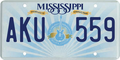 MS license plate AKU559