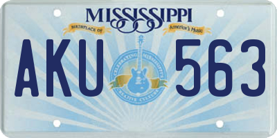 MS license plate AKU563