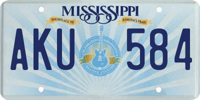 MS license plate AKU584