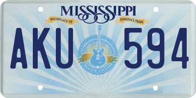 MS license plate AKU594