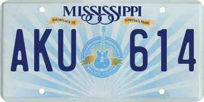 MS license plate AKU614