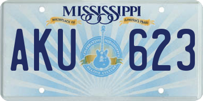 MS license plate AKU623
