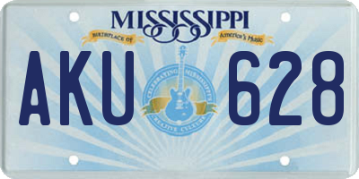MS license plate AKU628