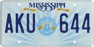 MS license plate AKU644