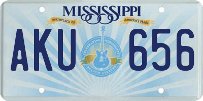 MS license plate AKU656