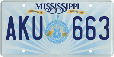 MS license plate AKU663