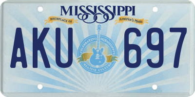 MS license plate AKU697