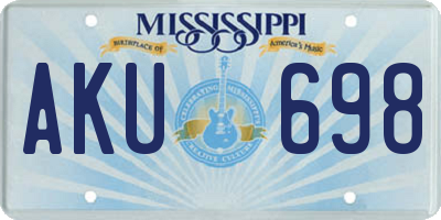 MS license plate AKU698