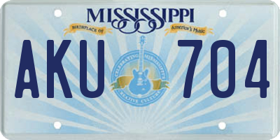 MS license plate AKU704